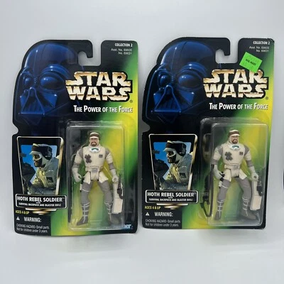 (2) Figura de acción Star Wars Hoth Rebel Soldier Blaster Rifle POTF Kenner 1996 Foto 1 de 4