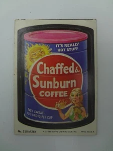 Wacky Package CHAFFED&SUNBURN COFFEE Stickerkarte - Bild 1 von 2