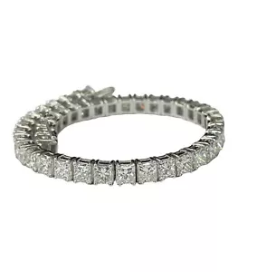 Princess Cut Diamond Tennis Bracelet 20.58 Carats Platinum - Picture 1 of 4