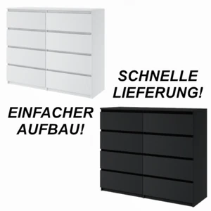 Kommode mit 8 Schubladen Sideboard Schrank Anrichte Highboard 120 holz - Bild 1 von 16