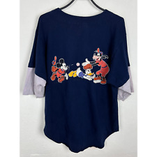 90s Vintage Disney Mickey Sport Shots Cotton Button-Up Baseball Style Jersey