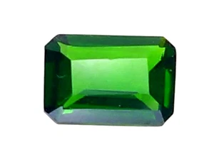 0.89CTS  CHROME GREEN NATURAL CHROME DIOPSIDE  OCTAGON CUT LOOSE GEMSTONES - Picture 1 of 3