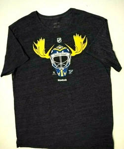 St. Louis Blues Moose Shirt Men's XL Short Sleeve Reebok Heather Charcoal - Bild 1 von 10