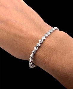 3 Ct Natural Diamond 14K Solid White Gold Women's Tennis Bracelet - Picture 1 of 6