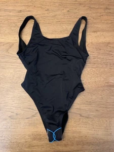 ASOS Black SIZE US 0 Scoop Front High Leg Adjustable One Piece Swimsuit New - Picture 1 of 2