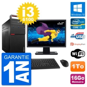 PC tour LENOVO M700 Bildschirm 22 " Intel i3-6100 RAM 16Go Scheibe 1To Windows - Bild 1 von 7