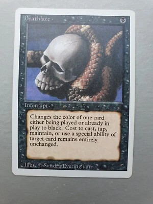 Deathlace, MTG Revised Ed. (1994) Rare Black Instant NM - Image 1 of 2