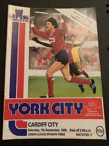 1985 York City V Cardiff City Match Programme - Picture 1 of 3