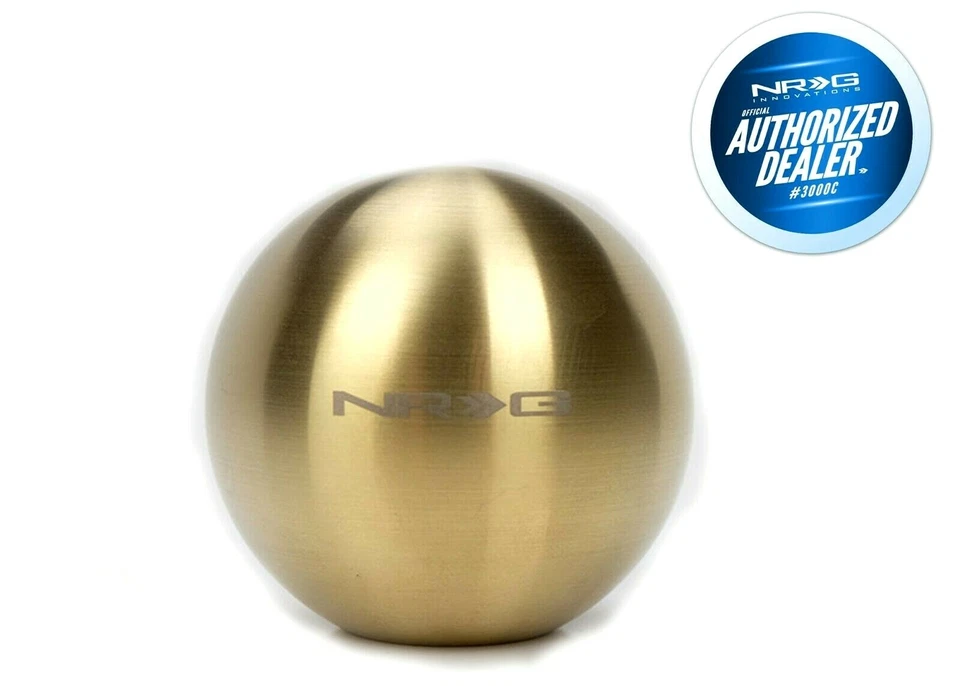 NEW NRG BALL ROUND GOLD WEIGHTED SHIFT KNOB UNIVERSAL SK-350GD - Image 1 of 1