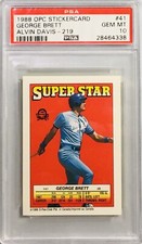1988 O-PEE-CHEE STICKERS PSA 10 GEORGE BRETT #41 (GEM MINT) ROYALS HOF LOW POP.