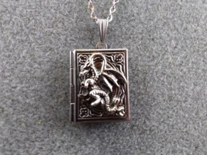 Drache zierliches Buch Medaillon Halskette tolles Geschenk - Bild 1 von 7