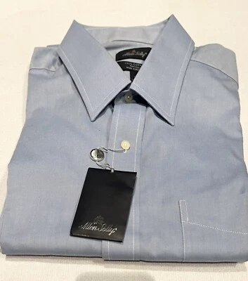 Allen Solly Shirt Men Chambray Blue Button Down Cotton Long Sleeve 17 34/35 - Image 1 of 4