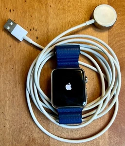 1st Generation Apple Watch - 42mm - Model: A1554 + blue magnetic band - *WORKS!* - Picture 1 of 4