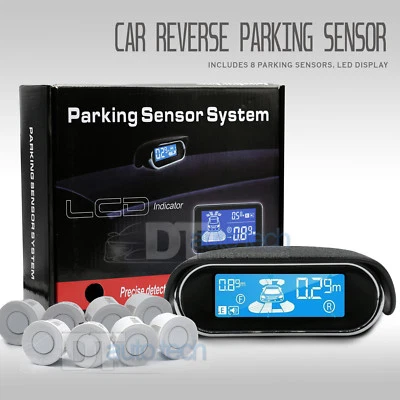 8 Parking Sensors LCD Car Auto Backup Reverse Rear Radar System Alert Alarm Kit - Image 1 of 4