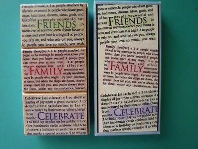 Juego de definiciones originales de (3) estampillas de goma HERO ARTS amigos familia celebrar Foto 1 de 2