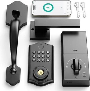 Smart Front Door Lock Set APP Control Keyless Entry Door Lock with Handle Sma... - Picture 1 of 9