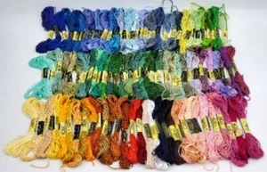Floss Thread Skein 6 Strands Hand Embroidery Lot of 100 pcs. Assorted Colors - Picture 1 of 4