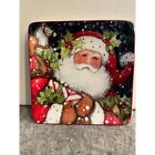 Certified International Snowy Night Santa Canape Plate By Susan Winget  6X6 #144