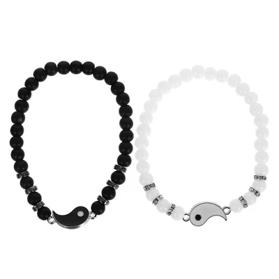  1 Paar Matching Yin Yang Armband Einstellbare Handgelenksseil Schnur - Bild 1 von 4