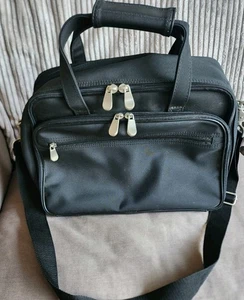 Beauty Vanity Case Black Softshell Cosmetics Holdall Zipped Compartments - Picture 1 of 4