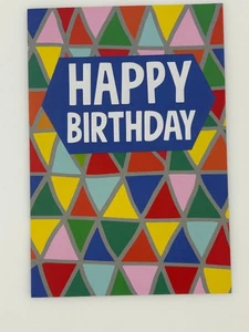 Vicky Barone Happy Birthday Greeting Card Colorful Geometric Design - Picture 1 of 3