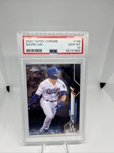 Topps Chrome #292 2020 Gavin Lux Dodgers radiocontrol novato PSA 10 GEMA como nuevo - Imagen 1 de 3