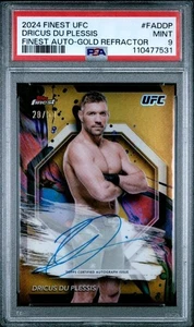 2024 Topps Finest UFC DRICUS DU PLESSIS 1st On-Card Auto Gold /50 PSA 9 (POP 1) - Picture 1 of 2