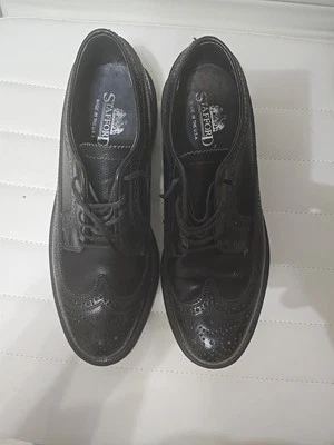 Zapatos Blucher Stafford 8.5D Ala Larga De Colección Para Hombre Hechos en EE. UU. Alrededor de la década de 1970 Negros Foto 1 de 4