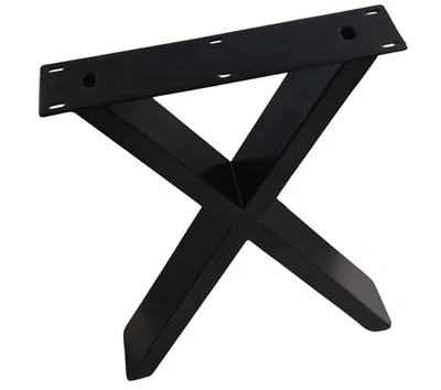 Bankkufe schwarz Sitzbank Kufe eckig Tischkufe Möbelkufe Gestell X Beine 400 mm - Bild 1 von 4