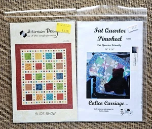 2 Quilt Sewing Patterns Atkinson Designs Slide Show & Calico Carriage Pin Wheel - Picture 1 of 2