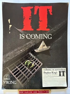 Stephen King’s IT „IT IS COMING“ Buchhandlung Wikinger Vorbestellung Werbeaufsteller - Bild 1 von 5