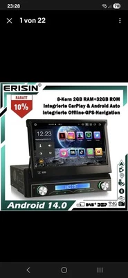 Din1 Autoradio mit Automatischem Bildschirm Nagelneu und Original Verpackt DAB + - Bild 1 von 4