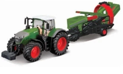 BURAGO BU31666 FENDT - VARIO 1050 TRACTOR WITH CULTIVATOR TRAILER 2016 - GREEN G