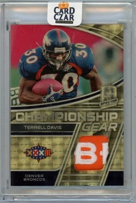 2022 Spectra TERRELL DAVIS CHAMPIONSHIP GEAR GOLD VINYL Relic 1/1 - Image 1 of 2