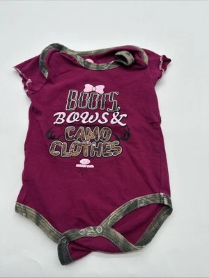 Mossy Oak One Piece Youth Girl Pink Graphic Print Logo Snap..#29158 - Image 1 of 4