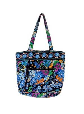 Bolso de Hombro Grande Vera Bradley Azul Naranja Púrpura Floral 12"x11"x3" Foto 1 de 4