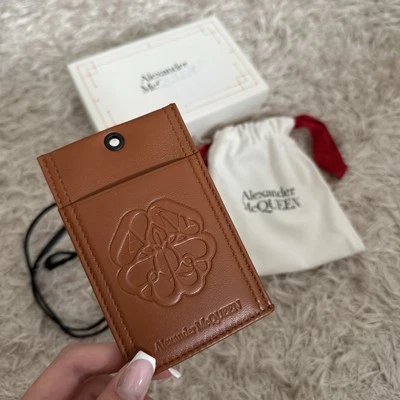 Alexander McQueen Brown Leather Card Holder With Strap Brand New With Box - Image 1 of 4