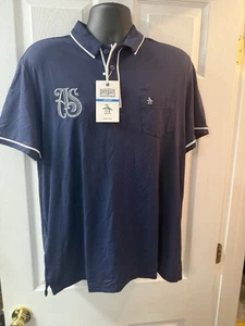 Polo de Golf Original Penguin NEGRO IRIS Logo AS en el pecho talla grande Nuevo con Etiquetas - Imagen 1 de 9