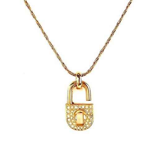 Collana Dior Cubic Lucchetto Ciondolo Logo CD Oro 12345 64475834