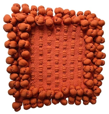 Decorative Throw Pillow Cover Pom-Pom Edges - 16"x16" - Bungalow Design - Image 1 of 4