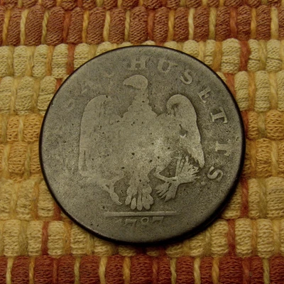 COBRE COLONIAL DE MASSACHUSETTS 1787 ~ ¡ABSOLUTAMENTE SIN CORROSIÓN NI OTROS PROBLEMAS! Foto 1 de 4