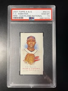 2007 Topps Allen & Ginter Mini CC SABATHIA #NCC5 PSA 10 National HOF Pop 3 - Picture 1 of 2