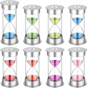 8 Pieces Relaxweex Sand Timers Colorful Hourglass Sand Multiple Minutes, Multi - Picture 1 of 8