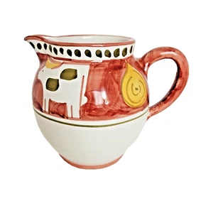 Vietri Solimene Campagna Red Cow Pitcher 6" Italy Ceramic - Picture 1 of 10