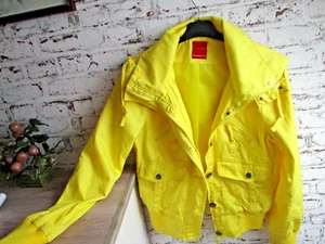 jeansjacke damen 44/46Herren 48/50 unisex gelb abnehm.Kapuze Baumwolle Denim - Bild 1 von 5