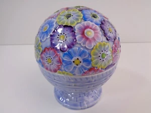 Lord Nelson Pottery England Potpourri Bowl with Lid Blue Floral - Picture 1 of 9