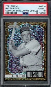 2021 Prizm #OS10 RALPH KINER Old School Bronze Donut Circles #/40 PSA 10 - Bild 1 von 2