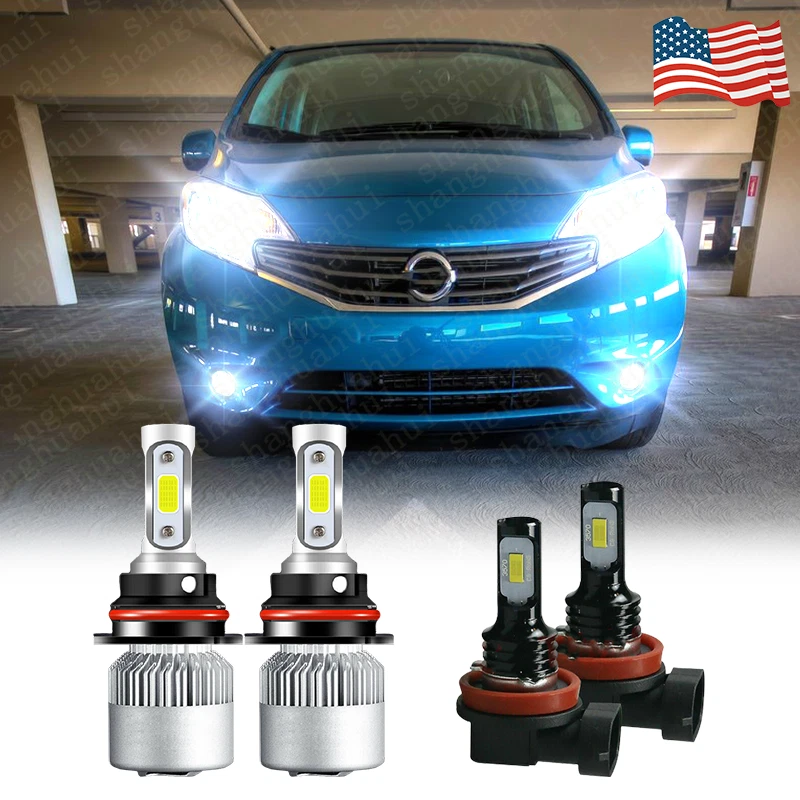 Kit combinado de 4x faros antiniebla LED 6000K para Nissan Versa Note 2014-2019 Foto 1 de 4