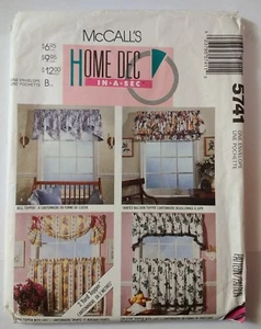 McCall's 5741 Curtains Valance Toppers Cafe Easy - Picture 1 of 2