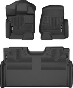 New! Fits 15-24 Ford F150 Super Crew Cab Husky Liners WeatherBeater Floor Mats - Picture 1 of 3